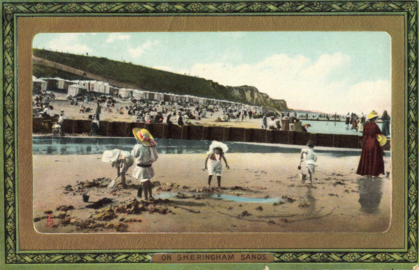 Old postcard of Sheringham Sands, Norfolk