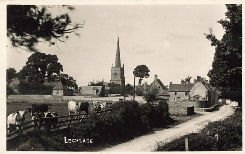 Old real photo postcard of Lechlade