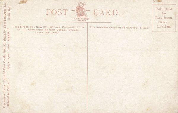 OUT ON THE DEEP, SAILORS BOLD - EARLY 1900s HUMOUR POSTCARD (ref 3869/24)