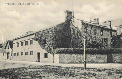Old postcard of Burford Grammar School