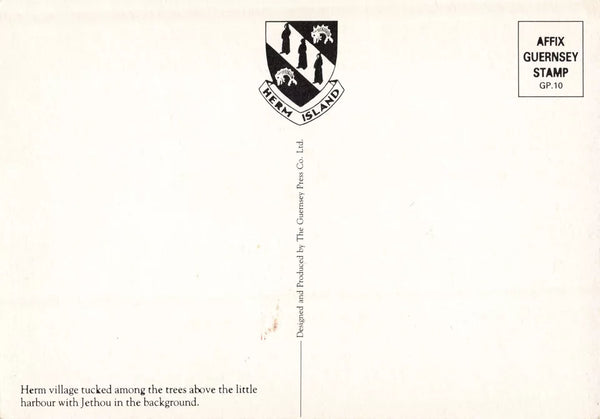 HERM ISLAND, MODERN SIZE POSTCARD, JETHOU IN DISTANCE (ref 2610/22