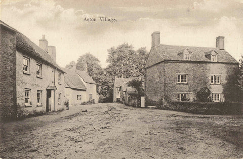 Old postcard of Aston Village, Oxfordshire