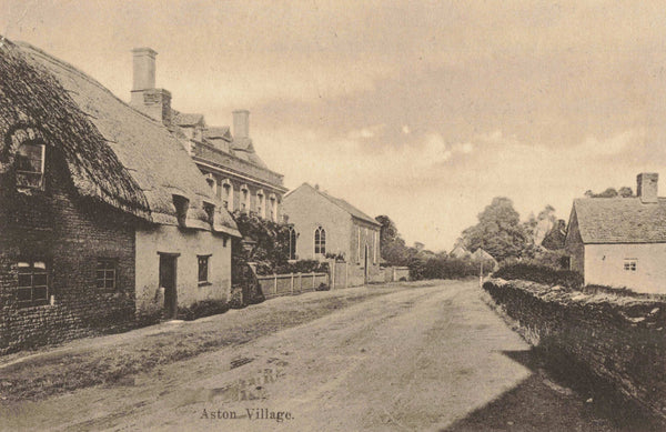 Old postcard of Aston Village, Oxfordshire
