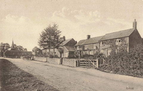 Old postcard of Aston in Oxfordshire