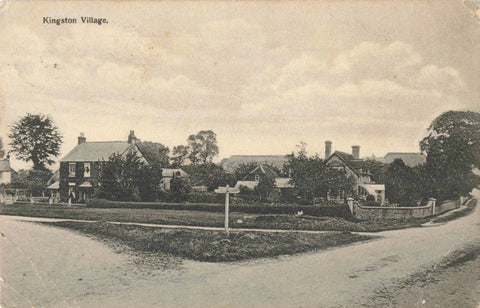 Old postcard of Kingston Village in Oxfordshire