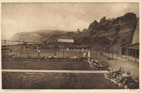 1920s postcard of the Hard Tennis Courts, Shanklin, Isle of Wight