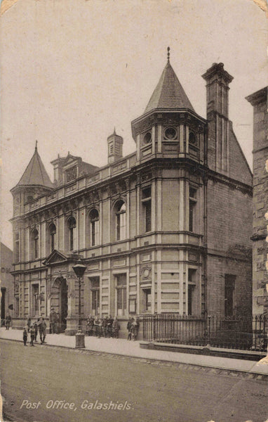 Old real photo postcard, Post Office, Galashiels