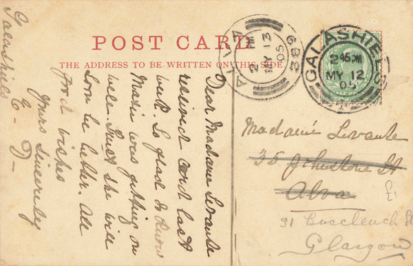 OLD TOWN CROSS AND ST PAUL'S CHURCH, GALASHIELS 1905 POSTCARD (ref 4781/1/24)