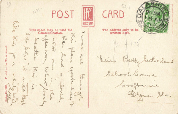 SOUTH OF SCOTLAND CENTRAL TECHNICAL COLLEGE, GALASHIELS,1914 POSTCARD (ref 4769/1/24)