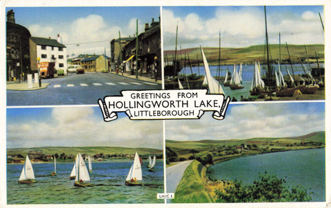 Old postcard of Hollingworth Lake, Littleborough, Lancashire