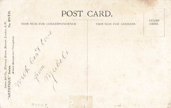 BE HOPEFUL, DEAR, LONGEST LANE MUST TURN - OLD POSTCARD (ref 6729/J/24)