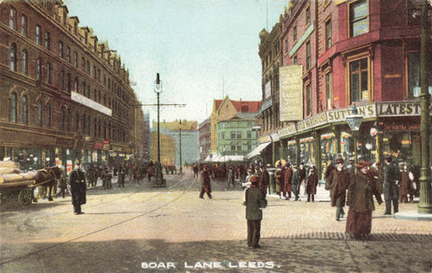 Old postcard of Boar Lane, Leeds