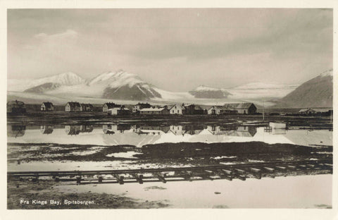 Old real photo postcard of Fra Kings Bay, Spitzbergen, Norway