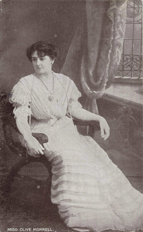 Old postcard of Miss Olive Morrell, Edwardian actress