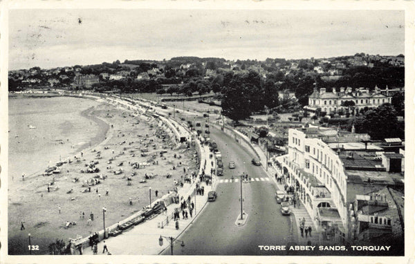 1950 postcard of Torre Abbey Sands, Torquay