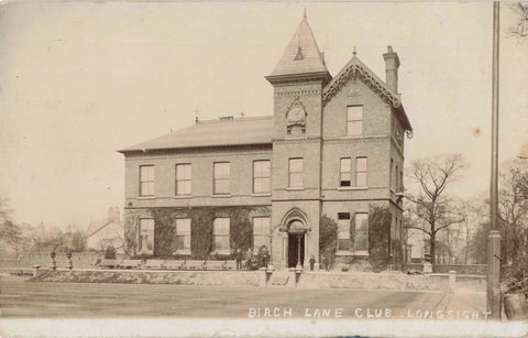 Early 1900s real photo postcard of Birch Lane Club, Longsight, Manchester
