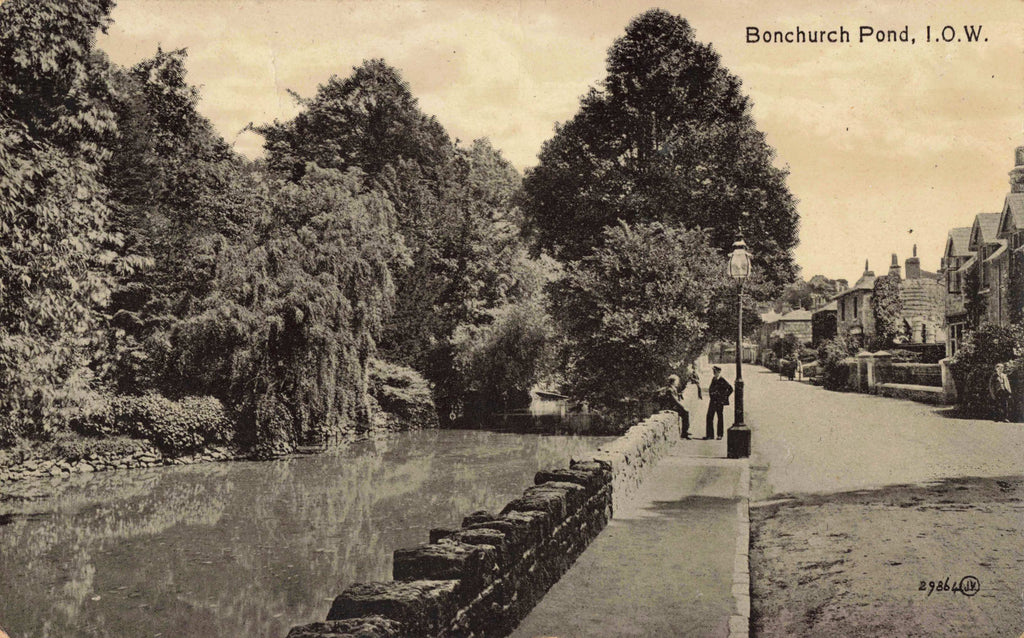 Old postcard of Bonchurch Pond, Isle of Wight