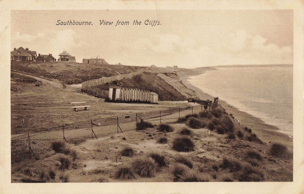 Old postcard of Southbourne, View from the Cliffs in Dorset 
