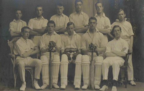 Old real photo postcard of a cricket team - Liverpool?