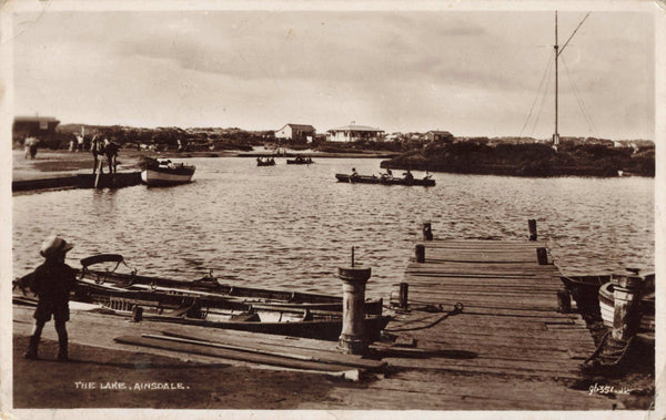 THE LAKE, AINSDALE NR SOUTHPORT, EARLY 1930s REAL PHOTO POSTCARD (ref 6475/25)