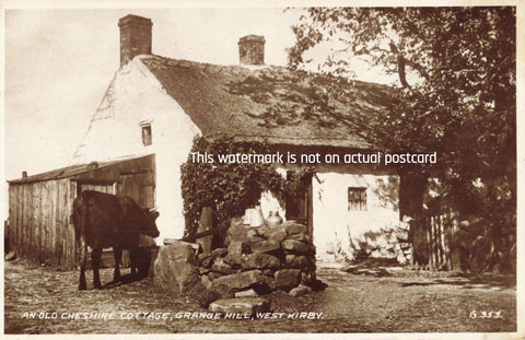 OLD CHESHIRE  COTTAGE, GRANGE HILL, WEST KIRBY  WIRRAL RP POSTCARD (ref 7374/24)