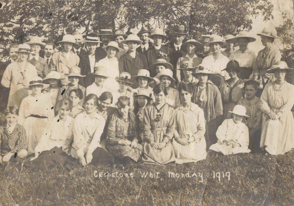 CROPSTONE WHIT MONDAY, 1919 LEICESTERSHIRE POSTCARD SOCIAL HISTORY (5950/W9/X)