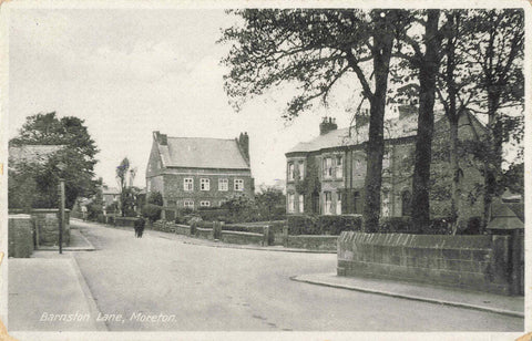 BARNSTON LANE, MORETON - OLD REAL PHOTO WIRRAL POSTCARD (ref 5375/22)