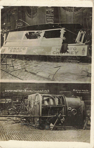 BRADFORD TRAM SMASH, JULY 31 1907, REAL PHOTO POSTCARD (6458/24/X)