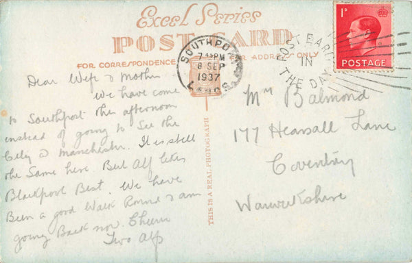 AINSDALE LIDO, SOUTHPORT - OLD CARS LANCASHIRE REAL PHOTO POSTCARD (ref 6486/25)