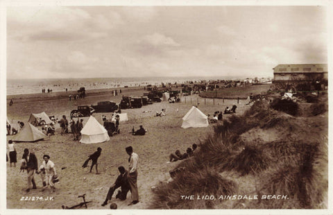 THE LIDO, AINSDALE BEACH, SOUTHPORT - REAL PHOTO POSTCARD (ref 6407/25)
