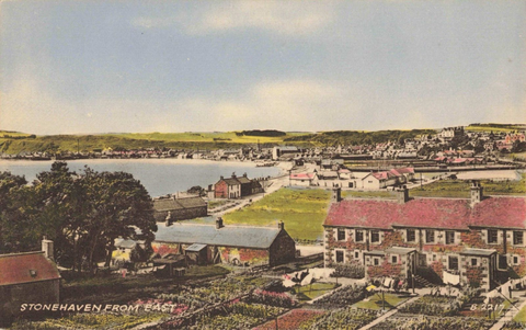 STONEHAVEN FROM EAST - OLD ABERDEENSHIRE POSTCARD (4870/1/24)