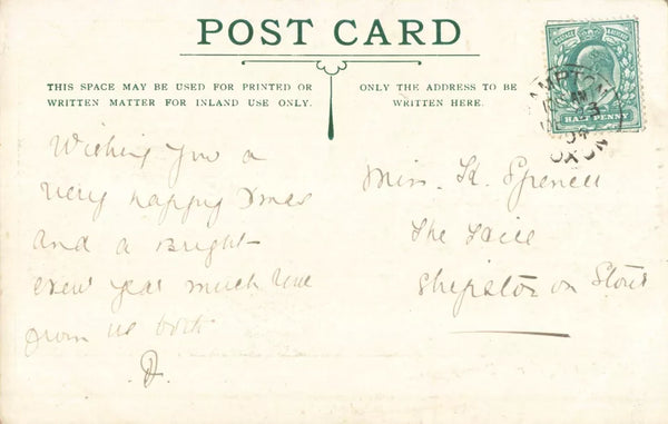 MARKET SQUARE, BAMPTON - OLD 1904 OXFORDSHIRE POSTCARD (ref 7211/23/F)