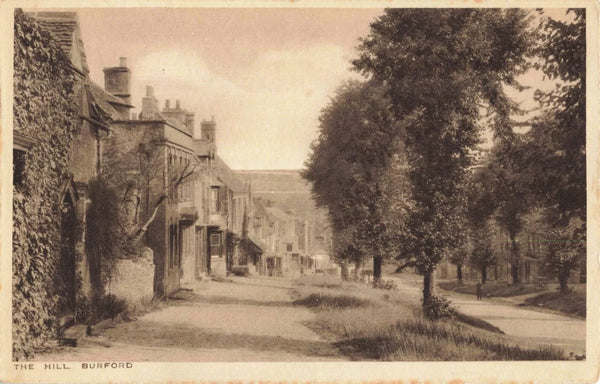 BURFORD - THE HILL - OLD OXFORDSHIRE POSTCARD BY GEO PACKER (ref 7237/23/F)