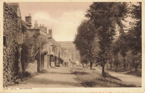 BURFORD - THE HILL - OLD OXFORDSHIRE POSTCARD BY GEO PACKER (ref 7237/23/F)