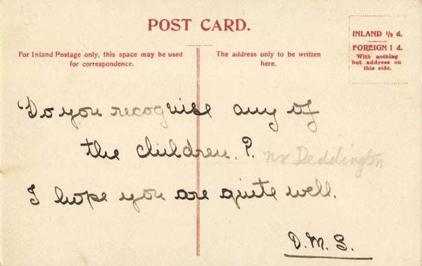 ON ASTON GREEN OXFORDSHIRE, VILLAGE CHILDREN - PRE 1918 POSTCARD (ref 7260/23/F