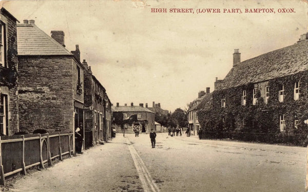 HIGH STREET (LOWER PART), BAMPTON OLD OXFORDSHIRE POSTCARD 1907