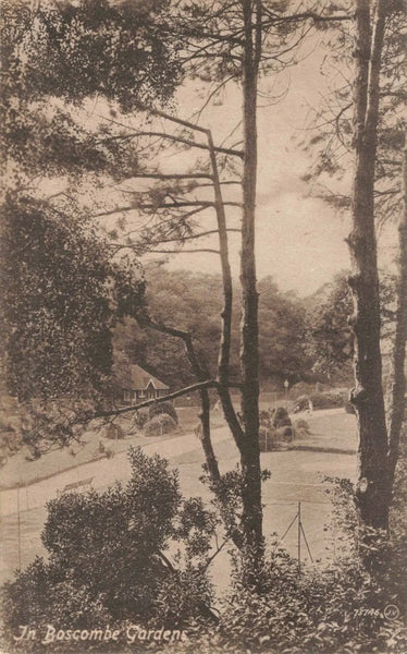 BOSCOMBE GARDENS - OLD POSTCARD - NR BOURNEMOUTH (ref 7096/23