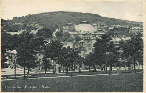 DEVONSHIRE HOSPITAL, BUXTON - 1920s DERBYSHIRE POSTCARD (ref 6721/22)