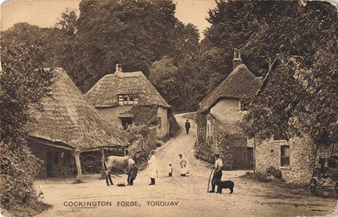 Old postcard of Cockington Forge, Torquay 