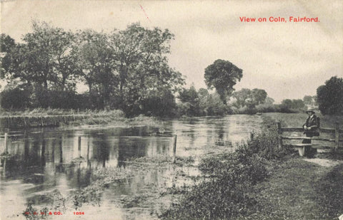 ld postcard entitled View on Coln, Fairford - in Gloucestershire
