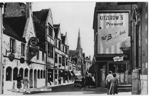 1950s/60s real photo postcard of Nappers Mite, Dorchester - South Street