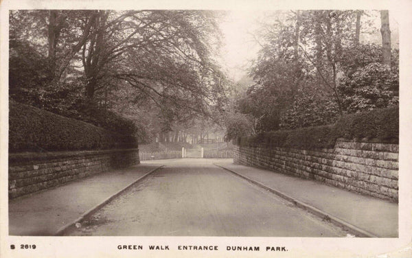 GREEN WALK ENTRANCE, DUNHAM PARK OLD CHESHIRE REAL PHOTO POSTCARD