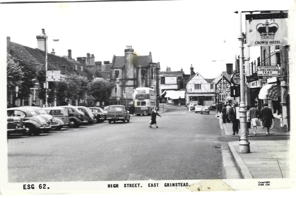 HIGH STREET, EAST GRINSTEAD, c1960s SUSSEX REAL PHOTO POSTCARD (ref 3145/24)