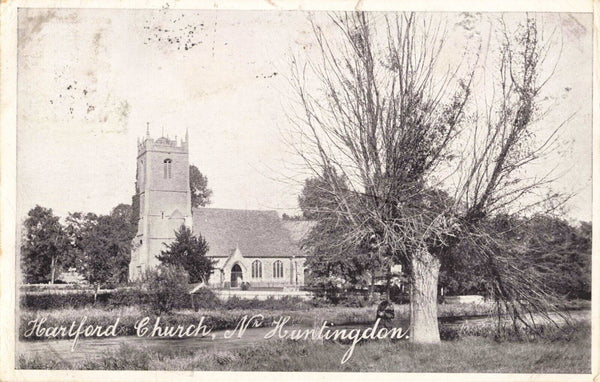 HARTFORD CHURCH, NR HUNTINGDON - 1905 POSTCARD