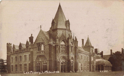 LEE PRIORY, LITTLEBOURNE - OLD REAL PHOTO KENT POSTCARD