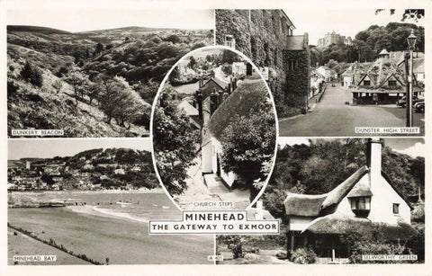 MINEHEAD - SOMERSET MULTIVIEW REAL PHOTO POSTCARD (ref 6111/22)