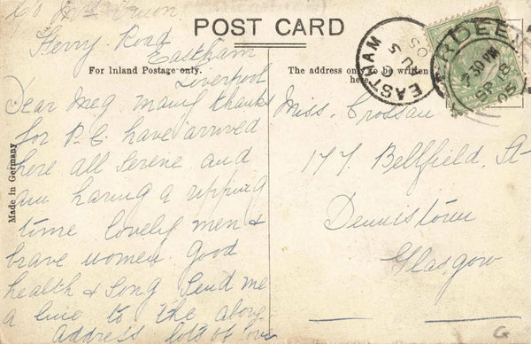 MANCHESTER SHIP CANAL, EASTHAM - OLD WIRRAL CHESHIRE POSTCARD (ref 7315/23)