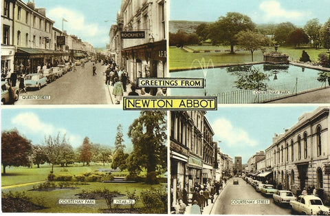 1960s multiview postcard of Newton Abbot, Devon