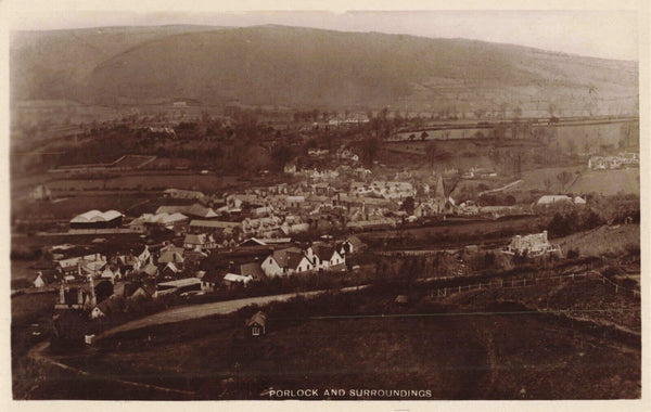 PORLOCK AND SURROUNDINGS, SOMERSET REAL PHOTO POSTCARD