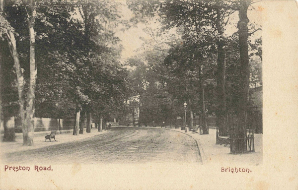 Old postcard of Preston Road, Brighton